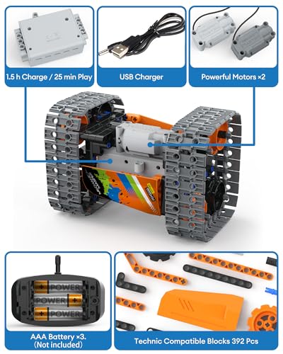 Opmind 5-in-1 STEM Remote Control Building Kit - 392PCS, Gift for Boys 8-12 - Image 6