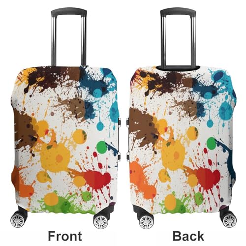 Travel Luggage Cover Elastic Washable Suitcase Cover Fashion Scratch-Resistant Baggage Covers Abstract Paint Splashes Suitcase Protector Fit 18-32 Inch Luggage3