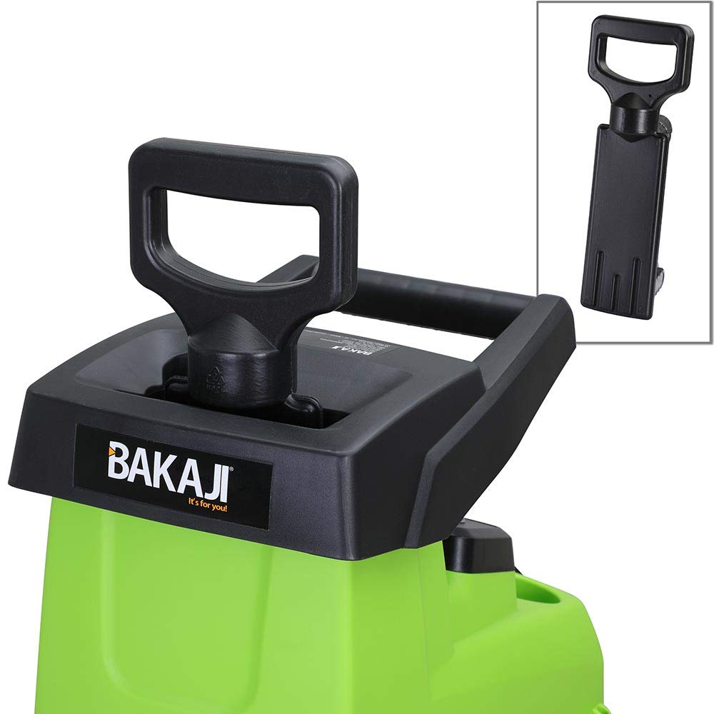 BAKAJI Biotrituratore Elettrico Tritafoglie Potenza 2800W Trituratore Foglie Rami e Compostaggio con Sacco di Raccolta 60Lt