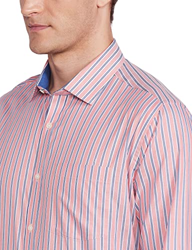 Image of PARK AVENUE Men's Striped Regular Shirt (PMSN14364-E5 Orange XL)