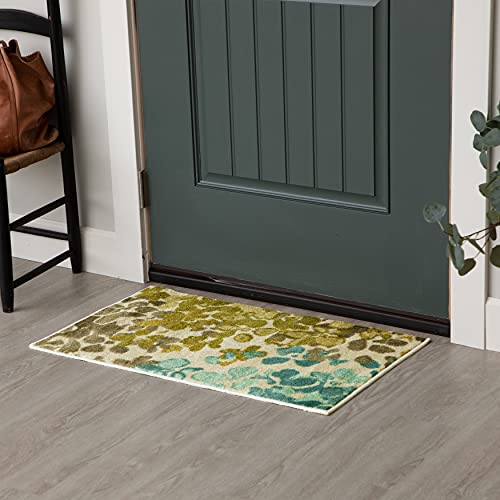 Mohawk Home Aurora Radiance Aqua Abstract Floral Accent Area Rug, 1'8'x2'10', Blue/Green