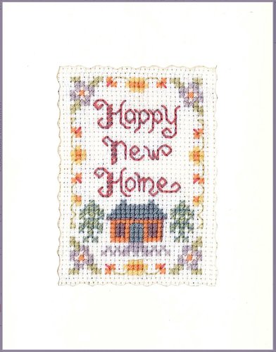 Happy New Home Card - Complete Cross Stitch kit with Clear Colour Chart