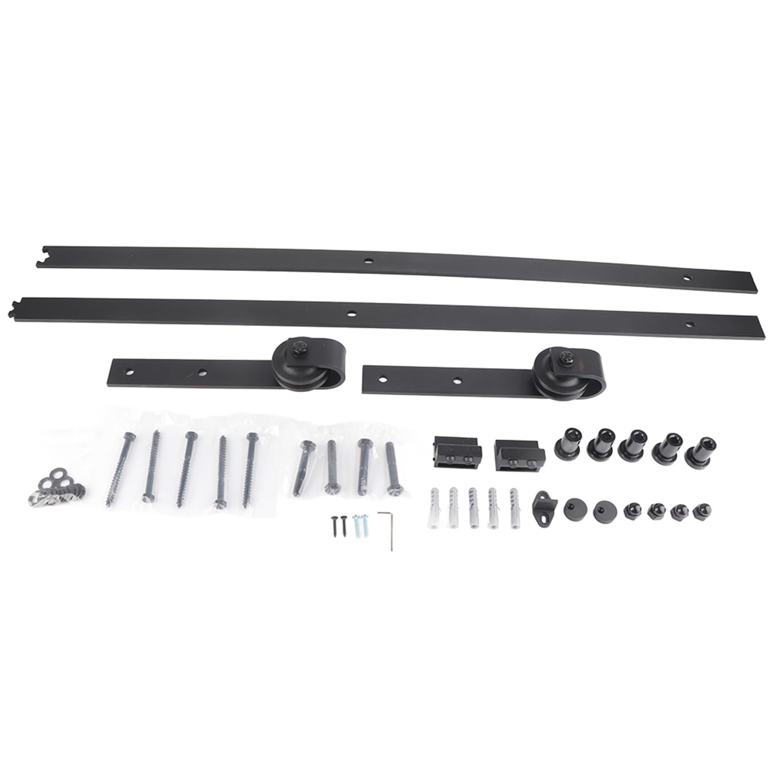 Kit Hardware per Porta del Fienile Scorrevole, Robusto e Resistente, da 6,6 Piedi, Senza Intoppi e Silenziosamente, Facile da Installare, Include Istruzioni di Installazione
