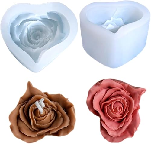 Paquete de 2 moldes de silicona para jabón, cera de soja, resina epoxi, manualidades, fiesta, cena, adornos de Navidad, cumpleaños