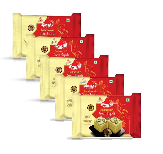 Diwali Sweets Gift Pack of Bambino Butterscotch Soan Papdi Each 200g X Pack of 5 (1 Kg) (B0CC511YSR) Amazon Price History, Amazon Price Tracker