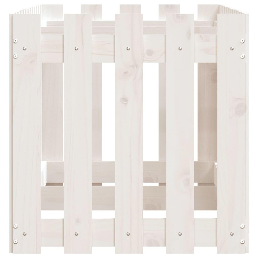 White Wooden Raised Garden Bed 150 x 50 cm wytrzymałe drewno sosnowe do użytku na zewnątrz, do sadzenia kwiatów, zioła, sukulentów, kaktusów, orchidei, bonsai, uprawy z tacą drenażową