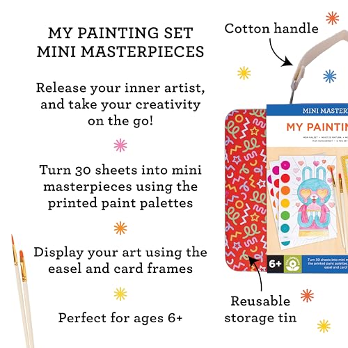 Image of Petit Collage: Mini Masterpieces My Painting Set - Include 30 Different Art Projects - Just Add Water - Includes 2 Frames to Display Your Work - Great Gift or Weekend Activity for Kids 6+