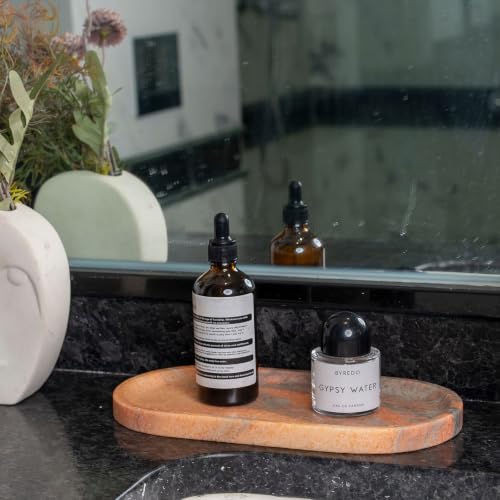 Image of Koville Natural Marble Tray for Bathroom Countertop, Vanity Tray for Decor