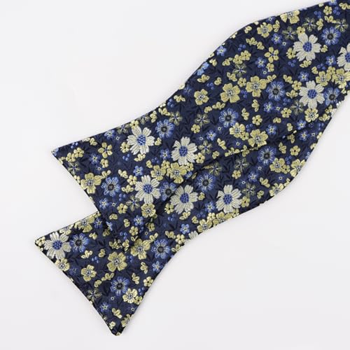 Image of Alizeal Mens 2pcs Floral Self-tied Bow Tie Pocket Square Set