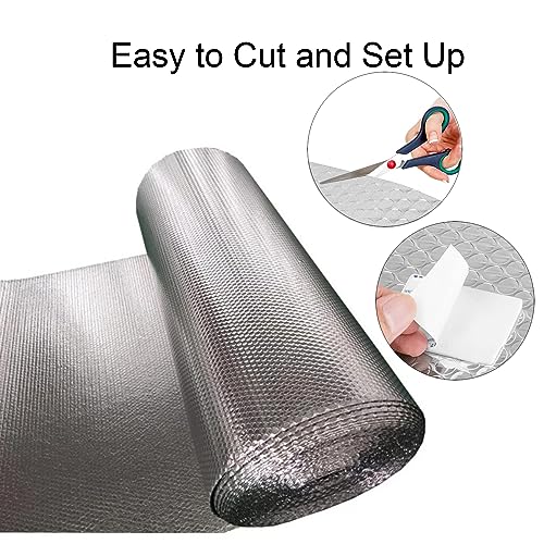 Isolatiefolie, isolatiefolie, 0,6 x 5m, 3 mm dikke thermofolie voor ramen, dubbele blaasisolatie, thermofolie, radiatorfolie, reflectiefolie, aluminium luchtkussenfolie, isolatie, radiator voor - Afbeelding 5