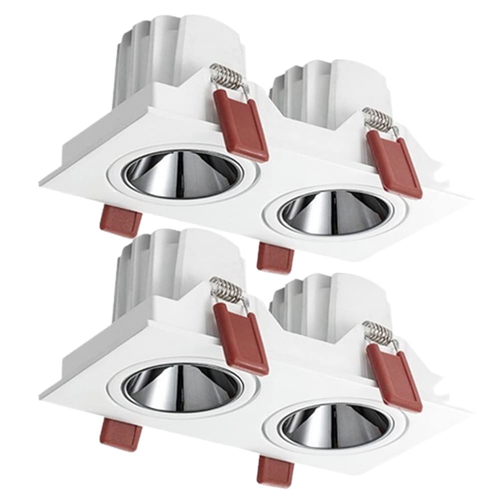 faretti da soffitto 2 Pezzi Doppio Quadrato Downlight LED griglia Luce Regolabile Angolo bulbo oculare - nessun sfarfallio