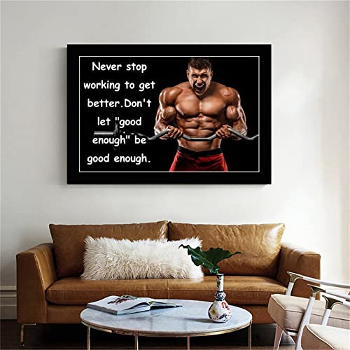 Lirong Never Stop Working To Get Better Motivational Inspirational Posters Home Decor Wall Art Print For Gym Motivational Quotes Poster Printing 24X36Inch(60X90Cm) #TOP5