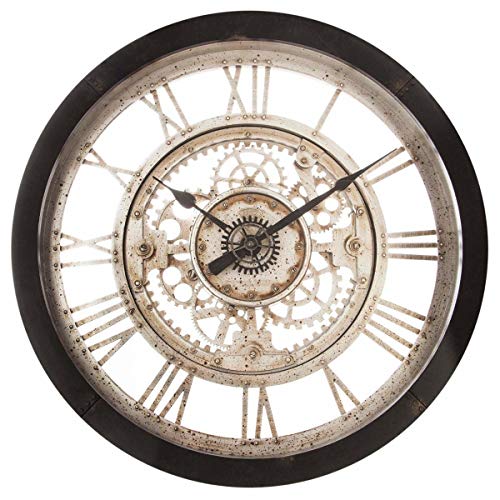 ATMOSPHERA CREATEUR D'INTERIEUR Atmosphéra Le Depot BAILLEUL - Horloge Style mécanique 60 cm Noir