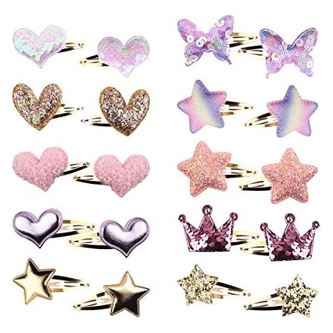 10 Pairs Sparkly Hair Clips for Kids Cover