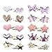 VEGCOO 20 Pezzi Mollette per Capelli Bambina, Carino Stella Amore Farfalla Fermagli per Capelli in Metallo, Clip per Capelli per Bambino, Capelli Antiscivolo Accessori per Bambina (A)