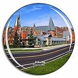 Aimant de réfrigérateur Ithaca Cornell New York USA - Cadeau de voyage - Collection souvenir - Verre cristal 3D