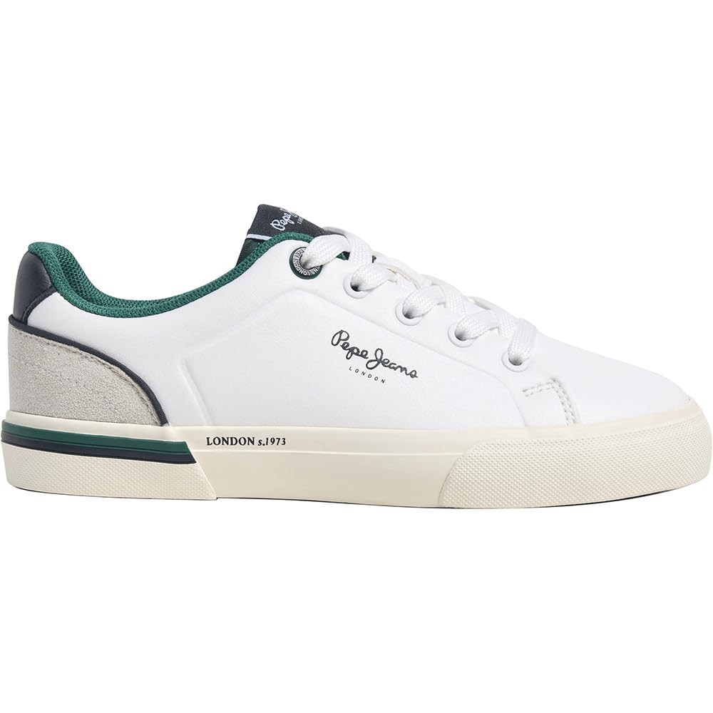Pepe Jeans Kenton Campus B Sneak, White (Off White), 3 UK