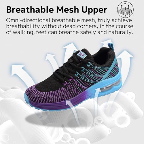 GoodValue Womens Running Shoes Lightweight Air Cushion Walking Shoes Tennis Shoes for Women Fashion Breathable Mesh Upper Sneakers Workout Casual Gym Jogging Non Slip Ladies Sport Shoes - Image 3