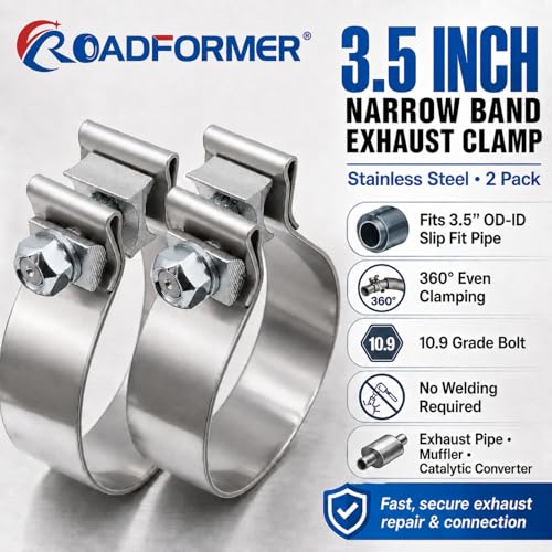 ROADFORMER 3.5 inch Exhaust Clamp Narrow Band Stainless Steel - 2 Pack by ROADFORMER - Used condition - Image 2