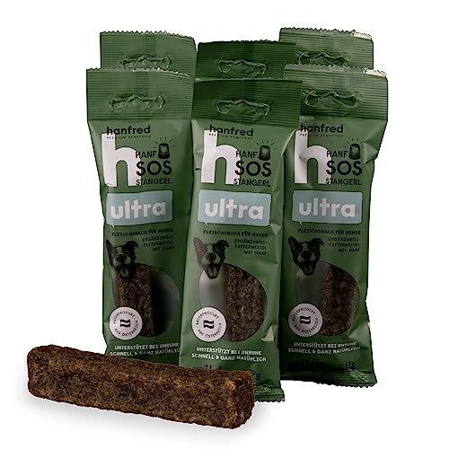 SOS Ultra Wild, enthalten Rotwildfleisch und Kräuterpulver - Snack für Hunde, getreidefrei, bei Unruhe, gegen Stress, unterstützt die Verdauung und Gelenke, 6 x 17g