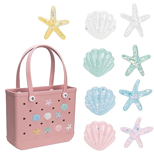 Ocean Charms for Bogg Bag and Simply Southern Tote - Decorative Charm Insert Accessories for Women's Rubber Beach Tote Bag