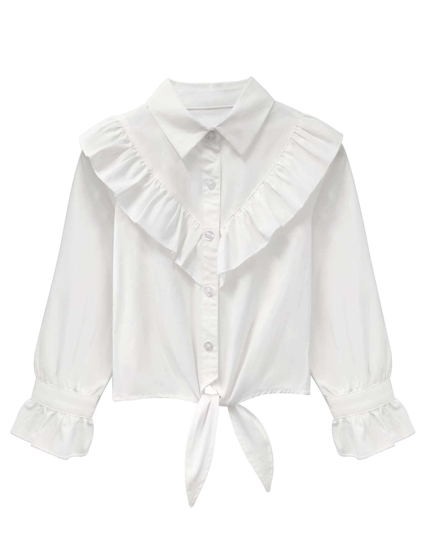 Girls Sleeveless Plaid Button Down Shirt Summer Crop Tops Tie Knot Ruffle Sleeve Shirt Blouse 3-12Y