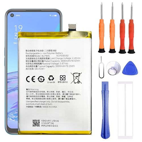 VUXYIT BLP805 Battery Compatible with O-ppo A53 & & A53S & A32 & A16 & A93 5G Replacement Battery for with Repair Tool kit