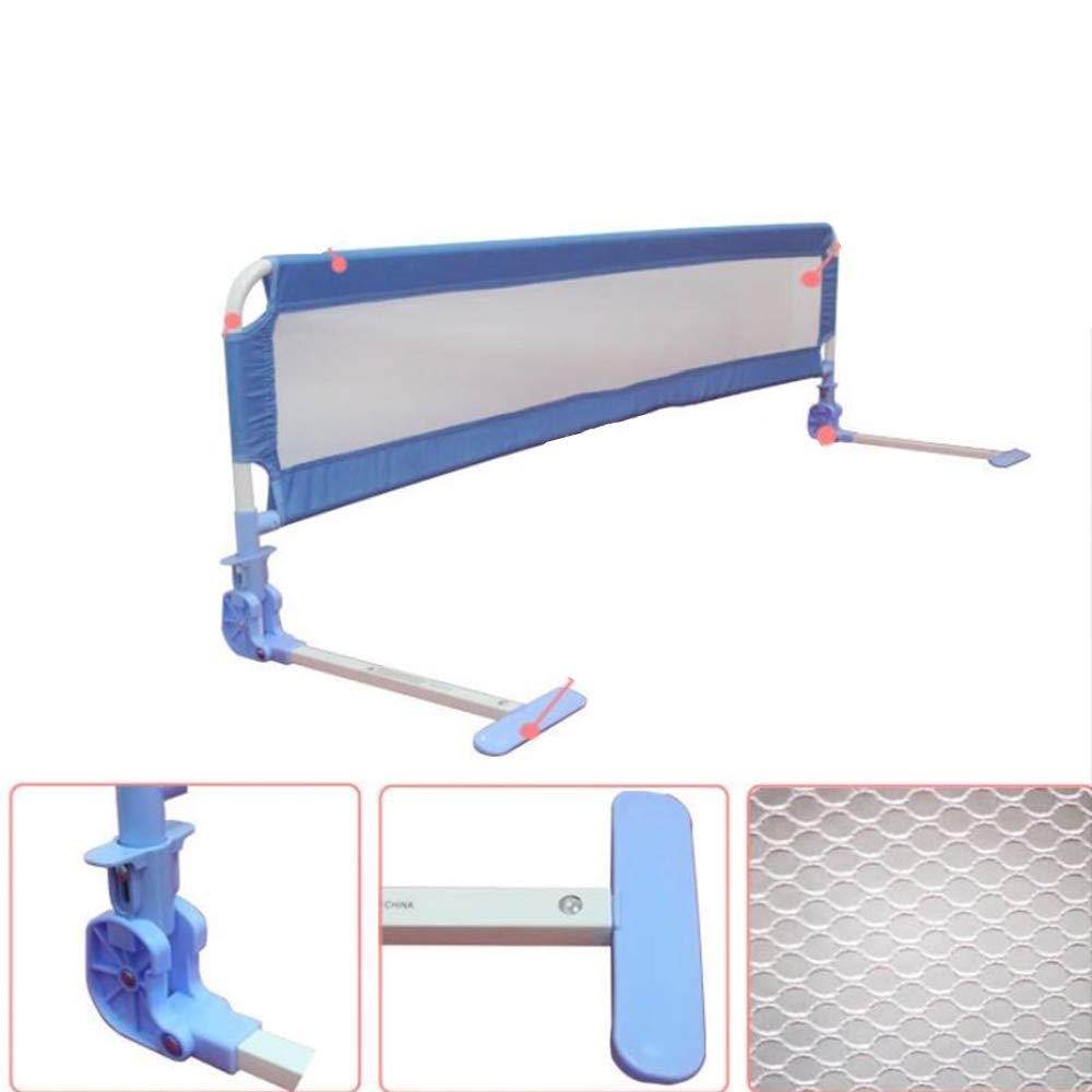 Barandilla de Cama con Parachoques, barandilla de Cama abatible 180 Grados, Safety 1St para Camas Individuales, Camas tamaño King, Camas tamaño Queen, 1 Paquete, Azul, 100 cm x 56 cm