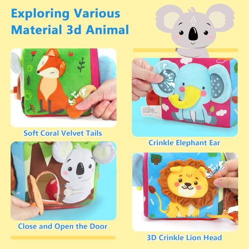 Image of URMYWO Baby Tissue Box Toy, Montessori Sensory Toys 6-12 Months with Crinkle Paper & Scarves, Fine Motor Skills, Valentine's Day Easter Basket Stuffers, Gifts for Infants 6 9 12 18 Months Old