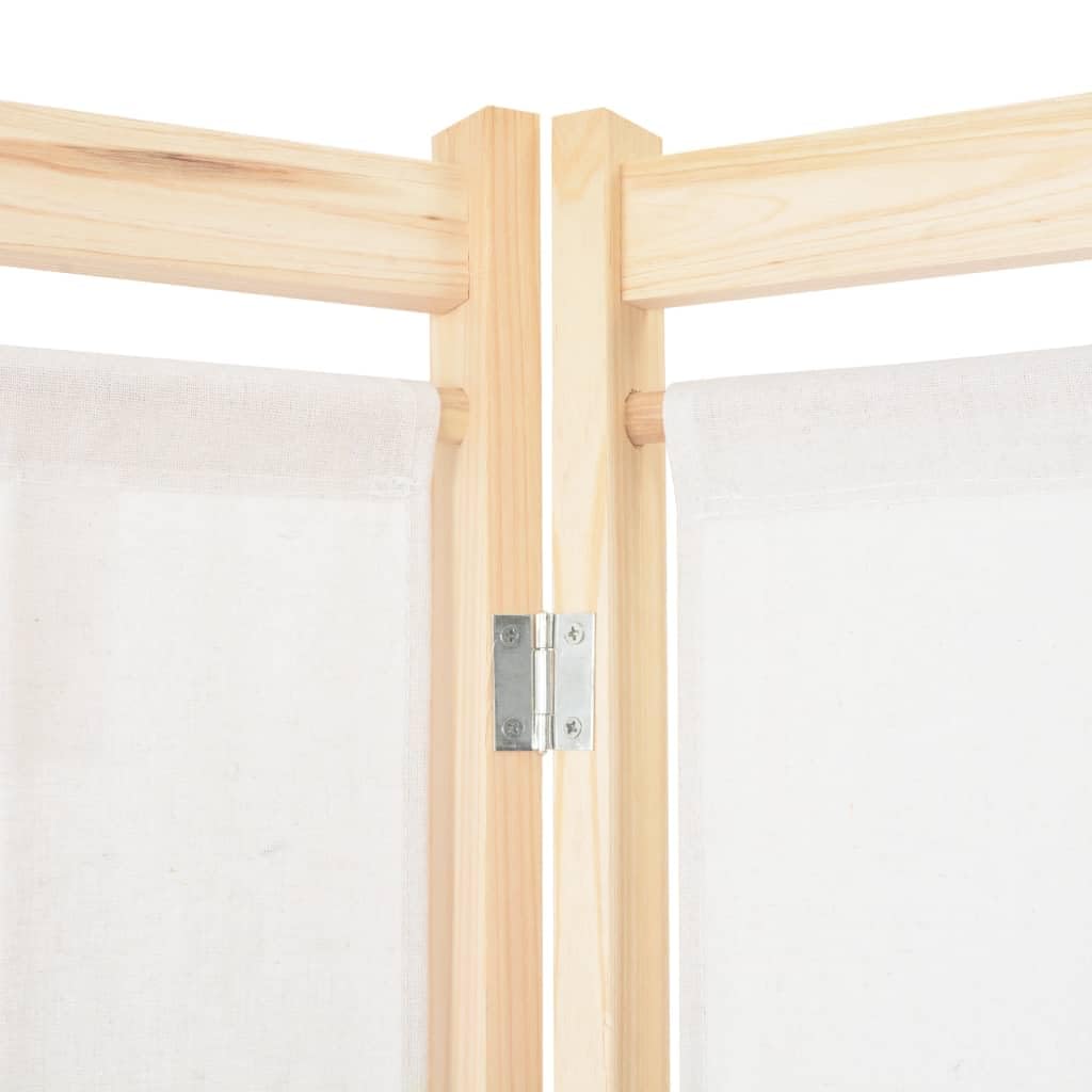 vidaXL Biombo Divisor de 4 Paneles de Tela Decoración Hogar Casa Jardín Bricolaje Salón Comedor Ambientes Habitaciones Separador 160x170x4 cm Crema