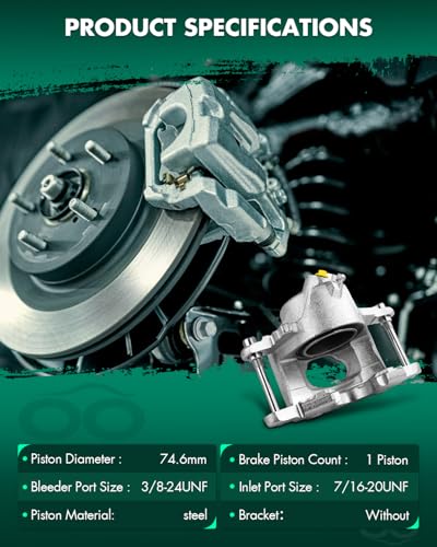 Image of SCITOO 18-4060 Front Left Driver Side Brake Caliper Fits For Buick For Apollo 1975,For Century 1973-1976,For Regal 1973-1976,For Skylark 1975-1976,For Cadillac For Seville 1976, Without Bracket,1PC