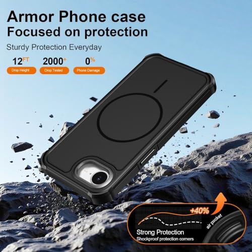 Coque iPhone 15 Pro Max silicone noir magnétique antichoc - 7