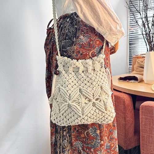 Eiyye Boho Crossbody Summer Beach Bag - Handwoven String Boho Crochet Purse 5