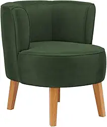 Poltrona Decorativa para Sala de Jantar Confortável Tecido Veludo MOBLAN decor (Verde Musgo)