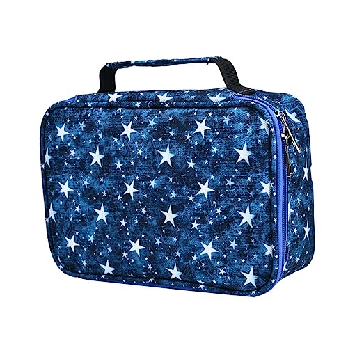 1pezzi Astuccio Per Capacità Organizer Per Penne e Materiale Cancelleria Design e Portatile Per Scuola e Ufficio Stelle leggero blu