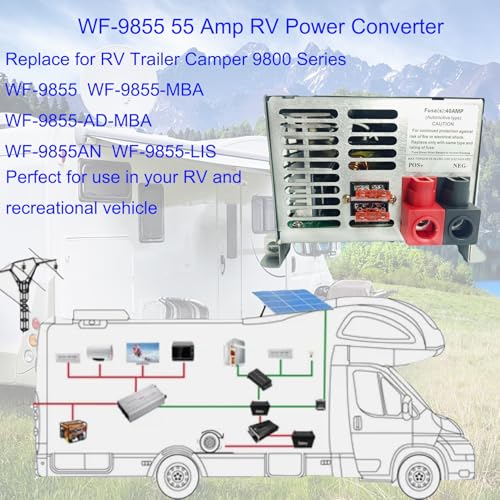 Image of 𝟐𝟎𝟐𝟔 𝐔𝐩𝐠𝐫𝐚𝐝𝐞 WF-9855 55 Amp Power Converter, Rv Power Converter, WF-9855-AD, Replace for RV Trailer Camper 9800 Series, WF-9855-AD, 55 Amp Power Converter for Rv, 5 Years Warranty