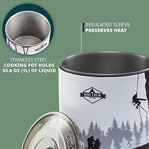 Hikecrew Portable Gas Powered Stove Top & Cooking System, Compact Camping Cooktop With 1L Pot, Silicone Lid, Folding Handle & Carry Bag, Perfect For Camping, Hiking, Backpacking, Survival & Emergenc #TOP5