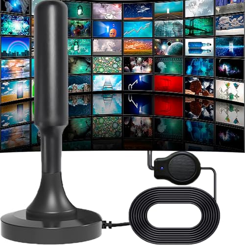 Antenna TV digitale per interni con segnale forte, raggio di oltre 460 km, antenna per Smart TV, supporto esterno radio VHF/UHF/DAB/4K/1080P (HD01)