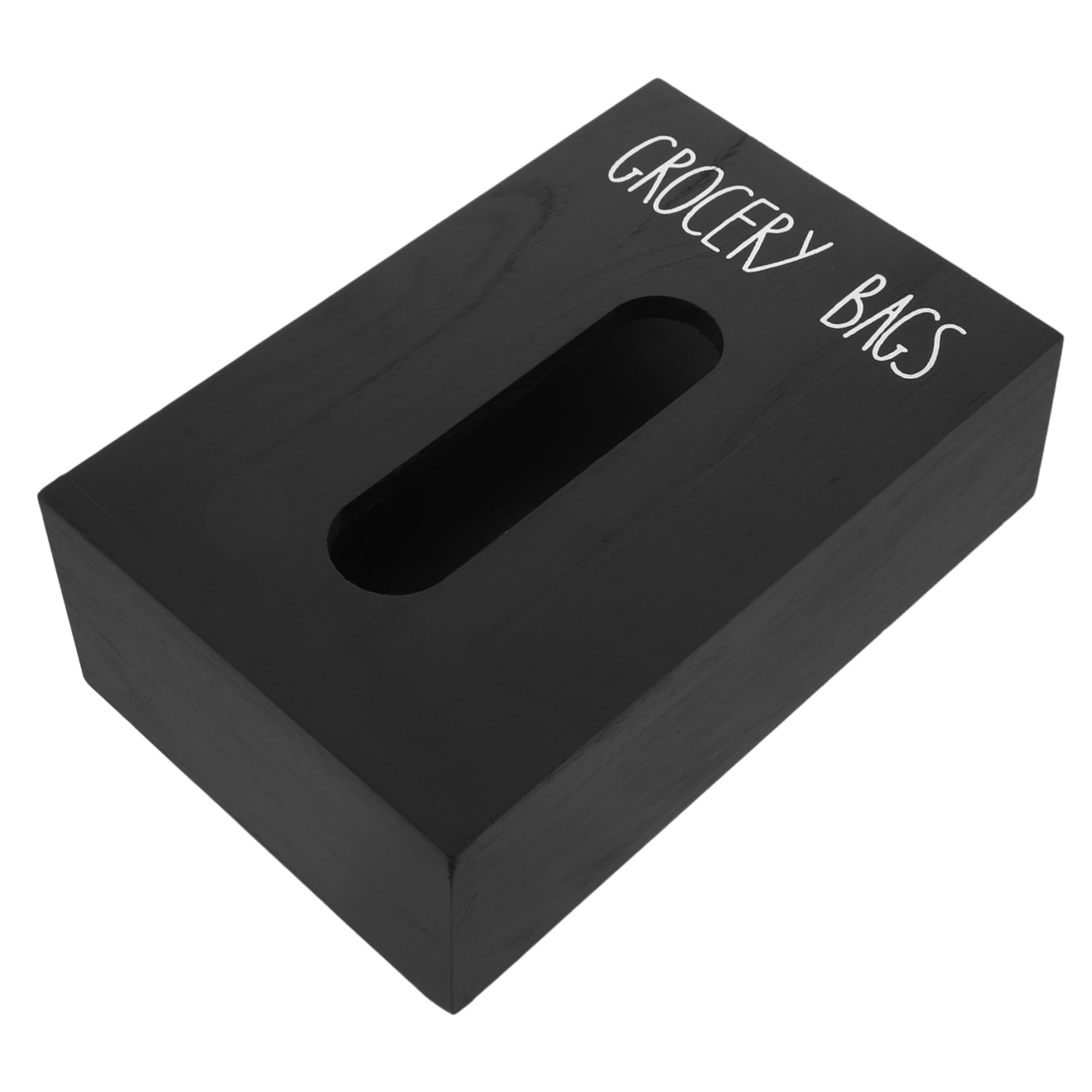 Cabilock Caja de Almacenamiento de Madera dispensador de Almacenamiento de Bolsas de Basura Almacenamiento de la Bolsa de comestibles Porta Bolsa de Basura Negro