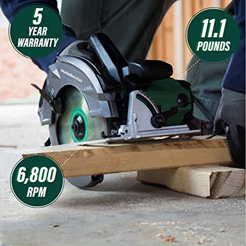 Metabo Hpt Circular Saw Kit | Ripmax | 7 1/4-Inch Blade | 6,800 Rpm | Dust Blower Function | 5-Year Warranty | C7Ur #TOP2
