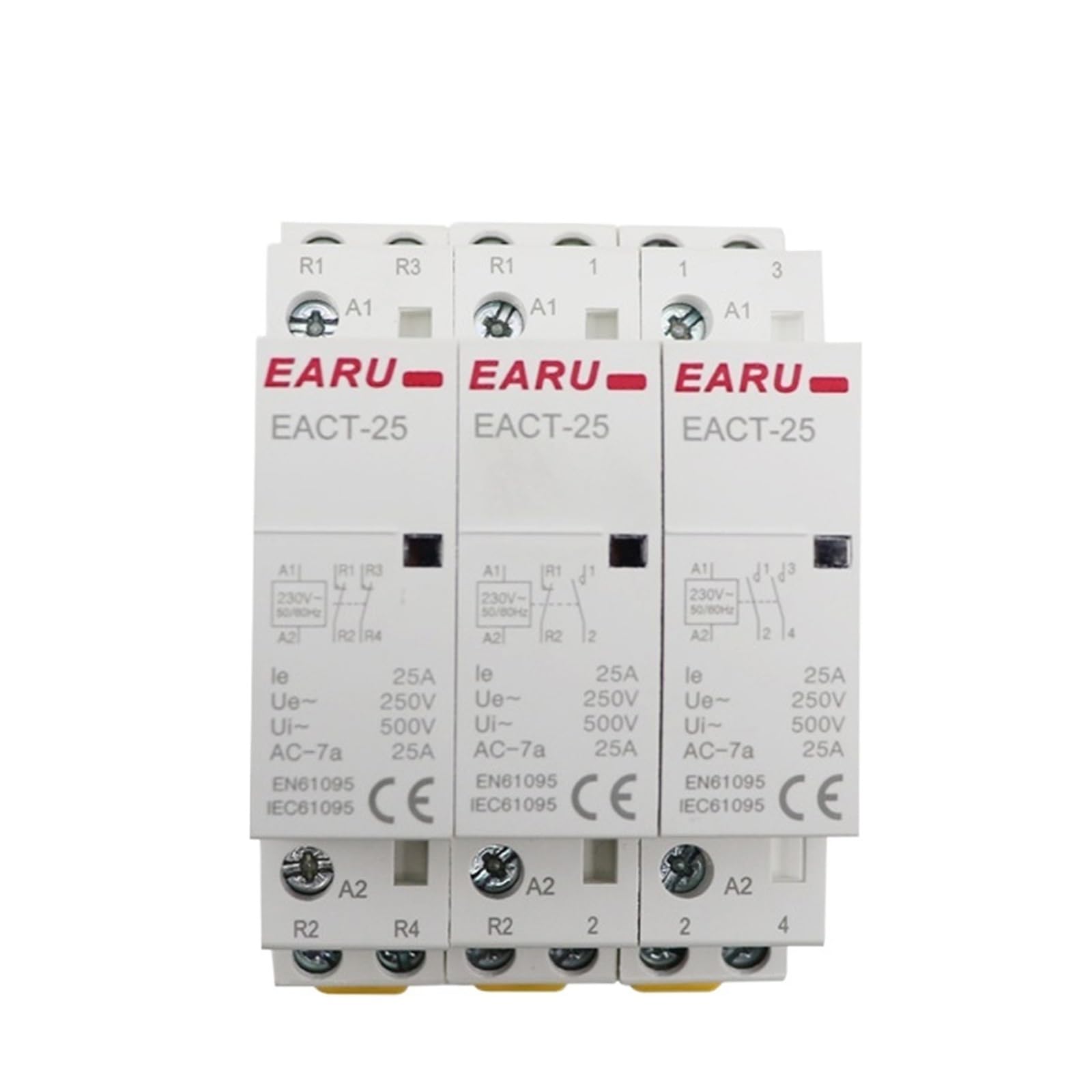 Contactor modular de CA 2P AC 220V 230V 16A/20A/25A/1NO/1NC 2NO/2NC 50/60Hz montado en riel DIN para el hogar | 16 A, 12 V