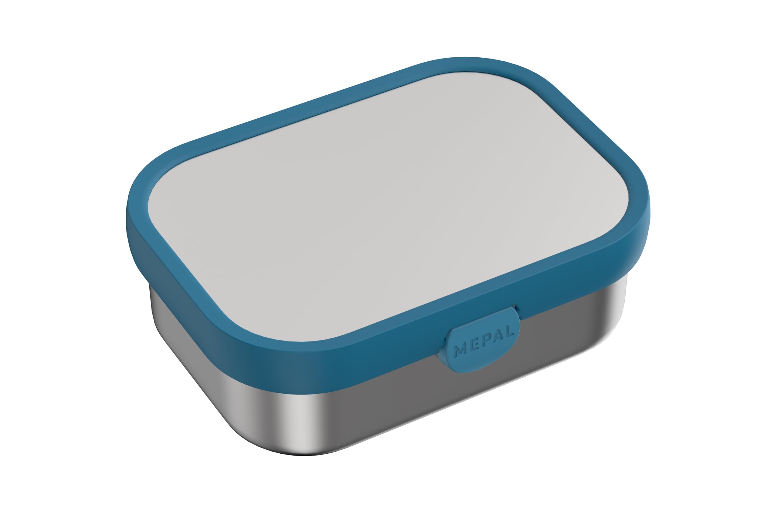 Mepal - Stainless Steel Bento Lunch Box Campus - Bento Box Children - Lunch Box for Children with Compartments & Fork - Meal Prep Box with Clip Closure - Dishwasher Safe - 750 ml - Cool blue — image 1