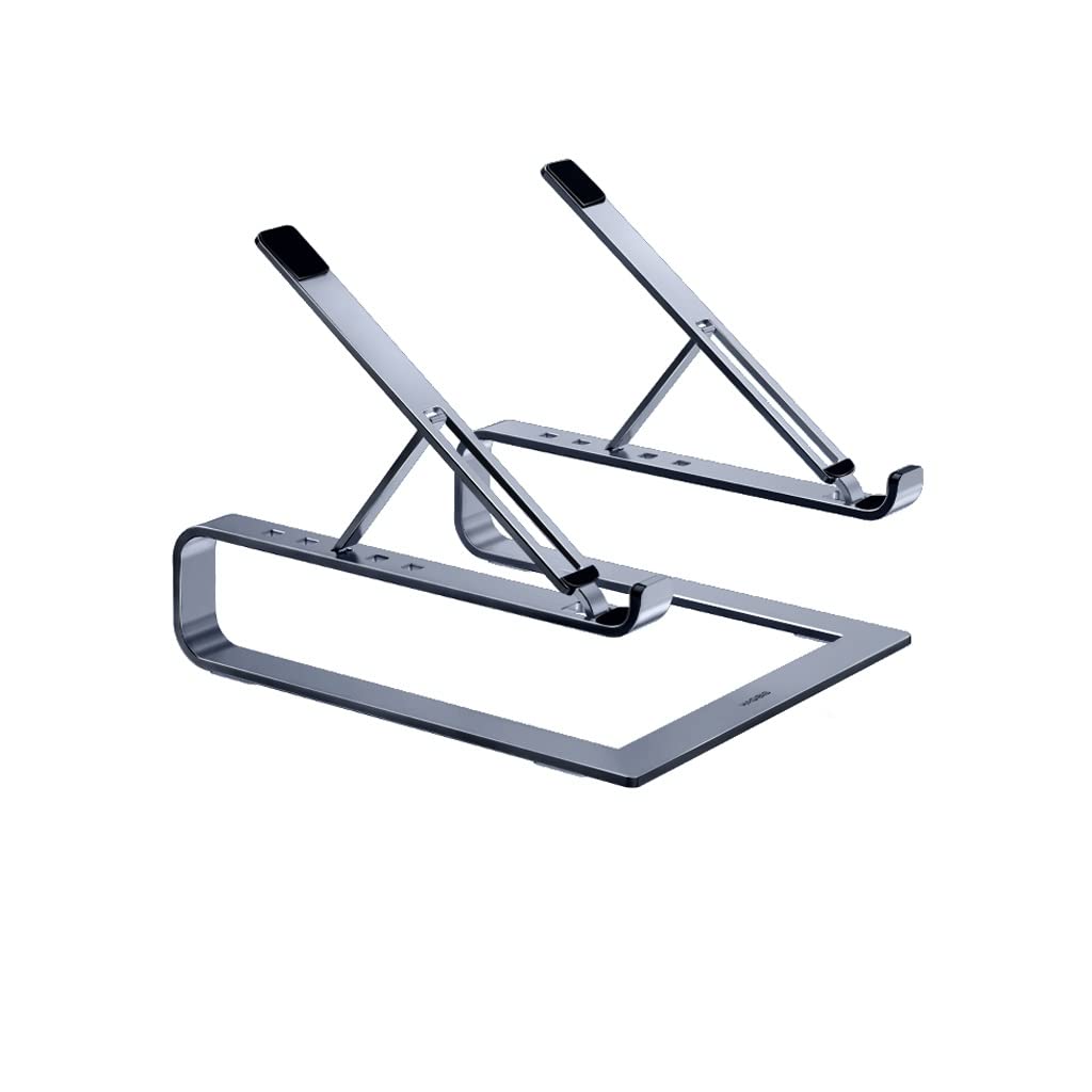 Soporte de aleación de aluminio negro con base suspendida y radiador pasivo para ordenador portátil