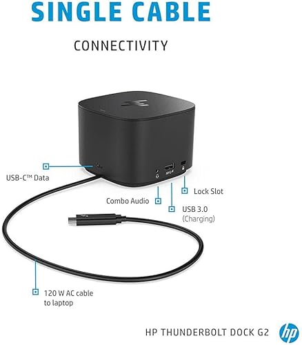Miniatura 2 de HP 3TR87AA TB Dock G2 con cable combinado, negro