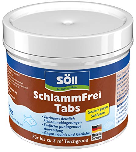 Söll 83334 SchlammFrei Tabs 1 x 3 Tabs - Schlammentferner-Tabletten zum Abbau von organischen Schlamm-Ablagerungen in Gartenteich Fischteich Schwimmteich Koiteich