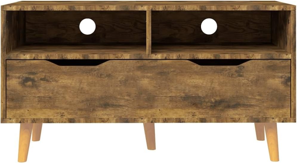 TV Cabinet Smoked Oak,Media Cabinet,Storage Cabinet,Entertainment Cabinet,Wooden TV Cabinet,Living Room Furniture,for Living Room,Bedroom,Lounge,Activity Room,35.4"x15.7"x19.1" Engineered Wood