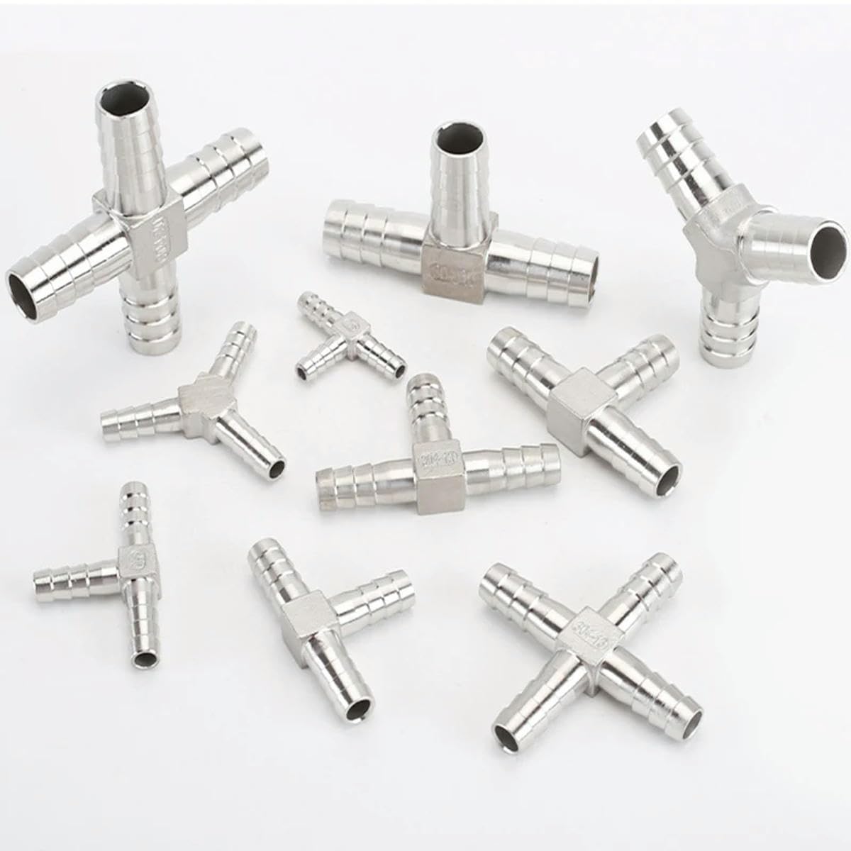 Conector de manguera de acero inoxidable 304 de 6 mm, 8 mm, 10 mm, 12 mm, tipo T, tipo Y, tipo Y, tipo Y, 40 mm