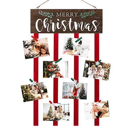 FUND AMLIGHT Christmas Card Holder, Merry Christmas Wooden...