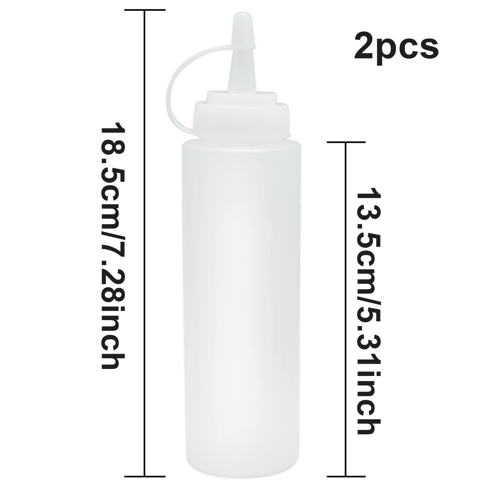 2 Piezas Botella Salsa Exprimible Plastico Transparente, Dispensador Ketchup y Mostaza Squeeze Bottle 250ml