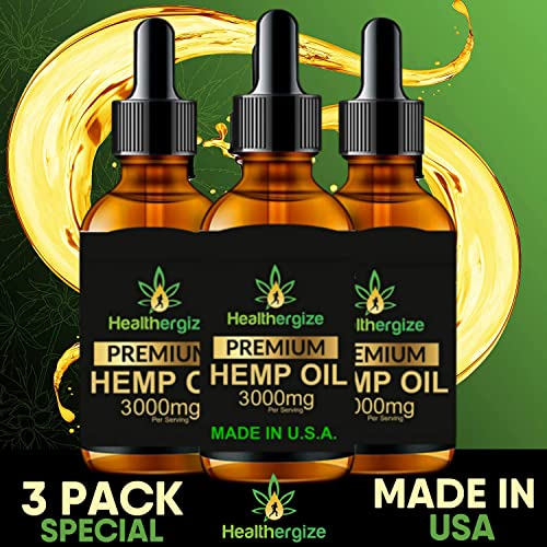 Healthergize Hemp Oil Premium, Non-GMO, Unrefined with Full Flavor and Natural Benefits, Pure Organic, for Calm, Sleep, Discomfort-Product of The USA - Image 4